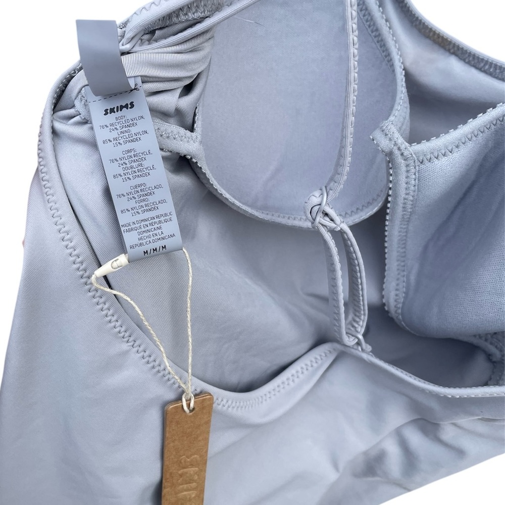 NWT SKIMS Recycled Signature Swim Cami One Piece in Chrome - Picture 7 of 7
